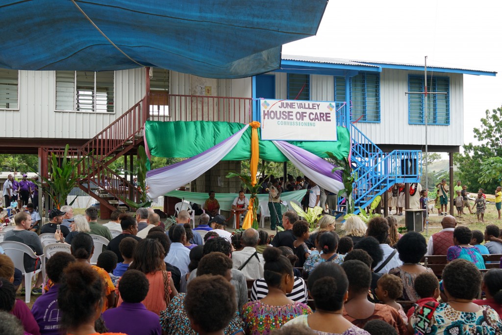 A crowd gathered for the opening of the PNG Safe House
