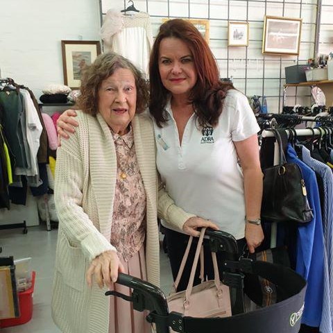 Older woman with the Op Shop manager